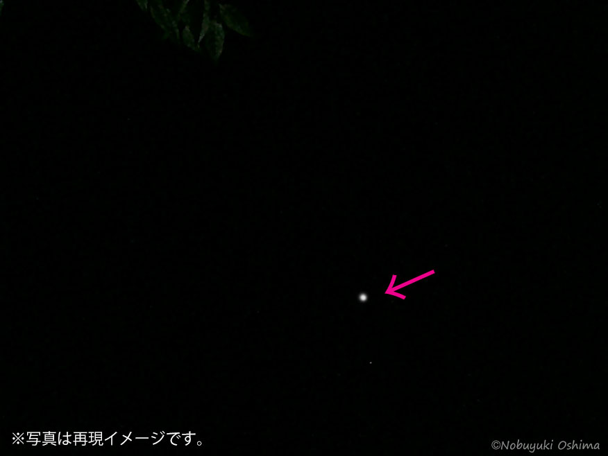 UFO?不思議な光を見た-2025年7月28日東京都板橋区上空(20時15分ごろ)復元イメージ