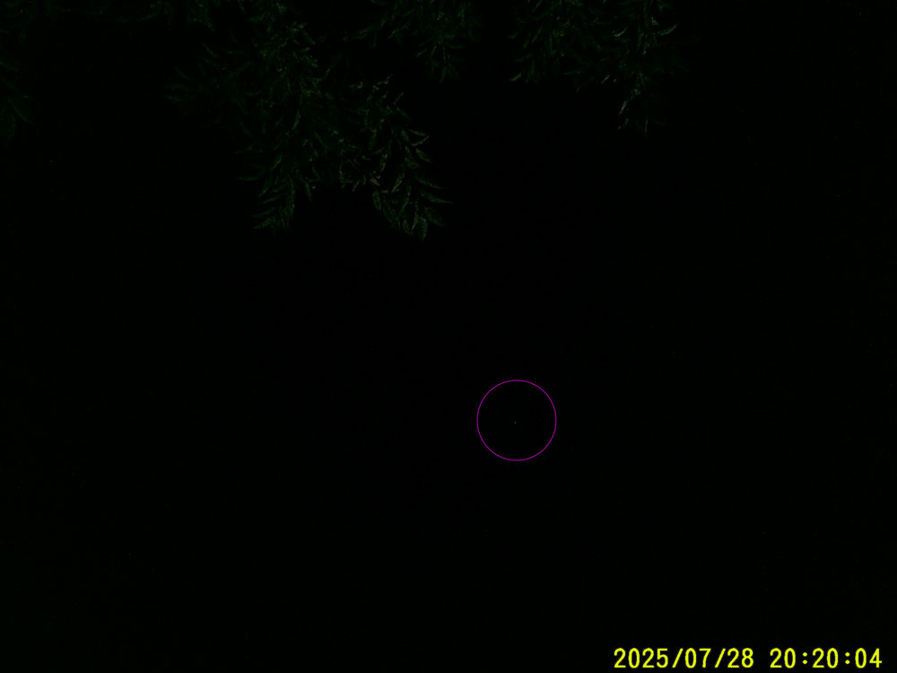 UFO?不思議な光を見た-2025年7月28日東京都板橋区上空(20時15分ごろ)実際の写真